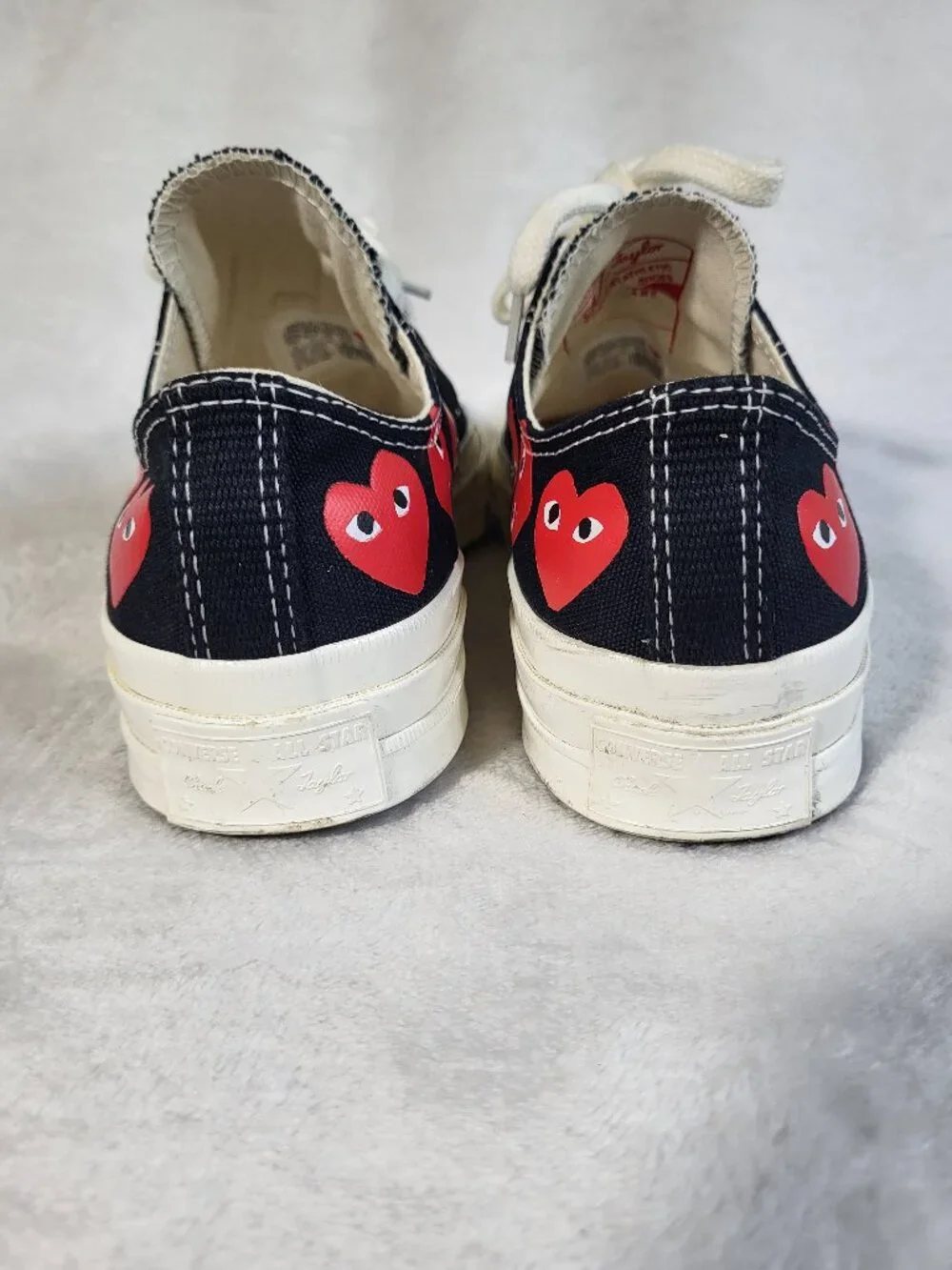 Converse x Comme des Garçons PLAY Chuck 70 Multi Heart Black/Red Size 5 M/7 W - Picture 5 of 9